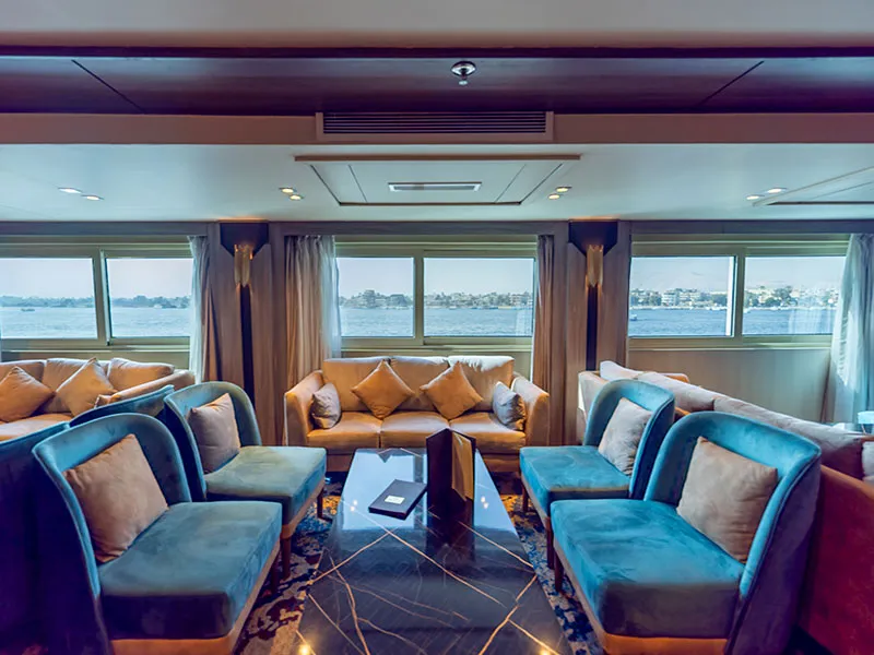 Lounge aboard the Golden Boat Nile Cruise Nile cruise